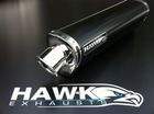 XT 660 X, R Hawk Powder Black Tri-Oval Street Legal Exhaust