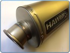 Hawk Titan Race Exhaust End Can - Titanium sleeve and Outlet, Stainless inlet and internals Custom Built to your Specification from the options in the listing