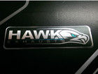 A Pair of HAWK Small Foil Stickers 90x25mm